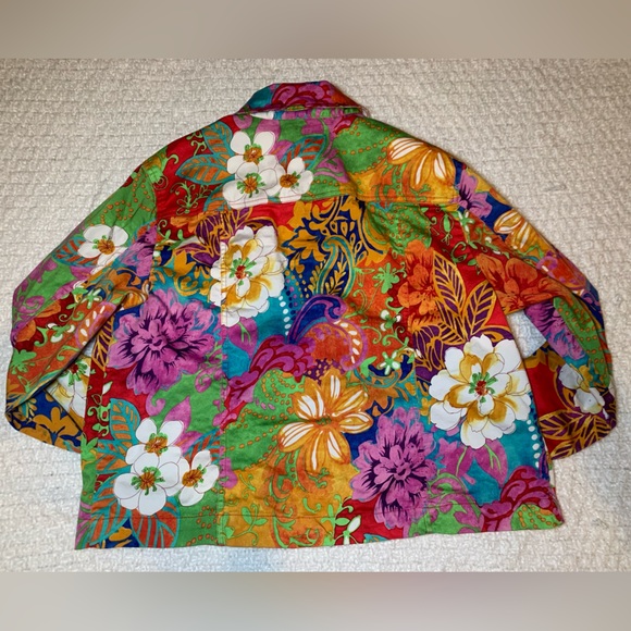 Coldwater Creek PXL Floral Multicolored Blazer Like New - Picture 4 of 4